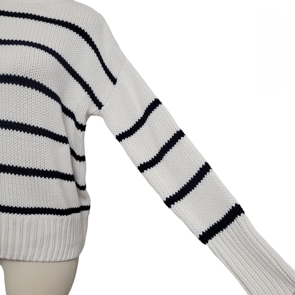 LA LIGNE White/ Navy Blue Marina Striped Sweater Size XS - Picture 8 of 11